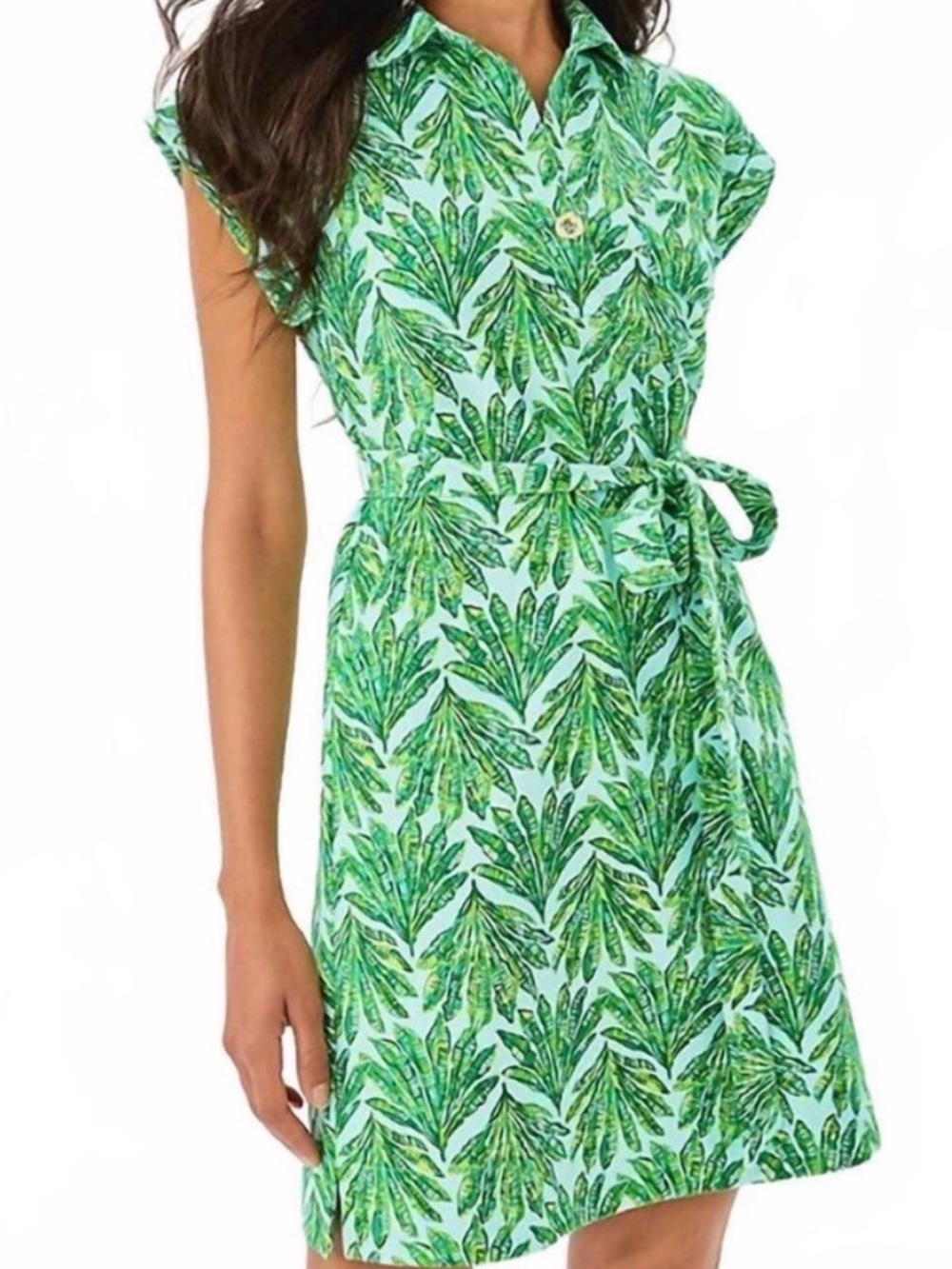 Lilly Pulitzer Emersyn Stretch Cotton Blend Belted Shirtdress size XXS